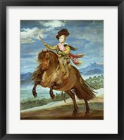 Framed Prince Balthasar Carlos on horseback