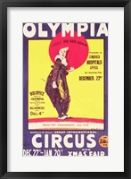 Framed Bertram Mills circus poster, 1922