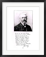 Framed Portrait of Jules Verne