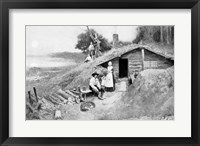 Framed Pennsylvania Cave-Dwelling, illustration from 'Colonies and Nation'