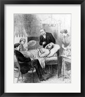 Framed President Garfield Lying Wounded in his Room at the White House, Washingto