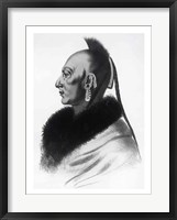 Framed Le Soldat du Chene, an Osage Chief