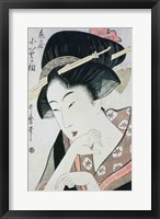 Framed Bust portrait of the heroine Kioto of the Itoya