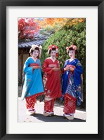 Framed Three geishas, Kyoto, Honshu, Japan (posed)