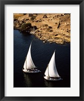 Framed Two sailboats, Nile River, Egypt