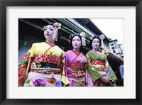 Framed Three geishas, Kyoto, Japan