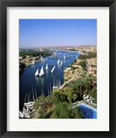 Framed Sailboats In A River, Nile River, Aswan, Egypt Vertical Landscape