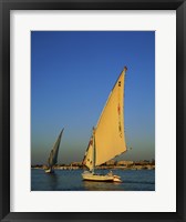 Framed Sailboats sailing in a river, Nile River, Luxor, Egypt