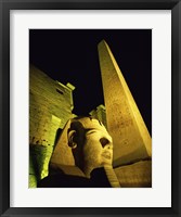 Framed Statue at night, Temple of Luxor, Luxor, Egypt