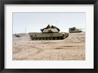 Framed Kuwait: Two M-141 Abrams Main Battle Tanks