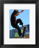 Framed Skateboarder On Blue