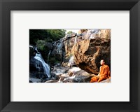 Framed Buddhist Monk In Mae Klang Waterfall