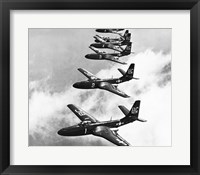Framed High angle view of fighter planes in flight, Mcdonnell FH-1 Phantom