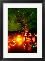Framed Jack o' lanterns lit up at night, Roger Williams Park Zoo, Rhode Island