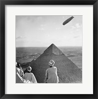Framed Graf Zeppelin's Rendezvous with Pyraminds of Gizeh, Egypt
