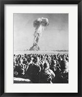 Framed Atomic Bomb Testing in a Desert, Camp Desert Rock, Las Vegas, Nevada, USA