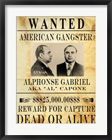 Framed Al Capone Wanted Poster