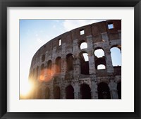 Framed Low angle view of the old ruins of an amphitheater, Colosseum, Rome, Italy