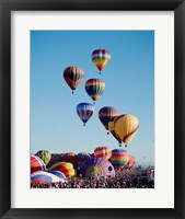 Framed Low Angle View Of Colorful Hot Air Balloons In The Sky , Albuquerque International Balloon Fiesta, Albuquerque, New Mexico, USA