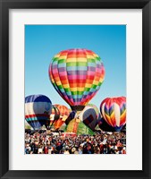 Framed Floating hot air balloons, Albuquerque International Balloon Fiesta, Albuquerque, New Mexico, USA