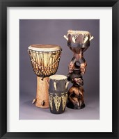 Framed West African Drums