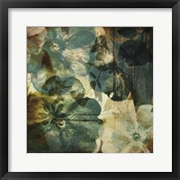 Framed Vintage Teal Blooms II