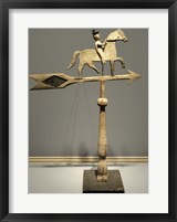 Framed Rider on Prancing Horse Weathervane