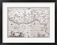 Framed 1670 Ogilby Map of West Africa