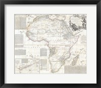 Framed 1794 Boulton and Anville Wall Map of Africa