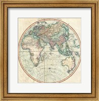 Framed 1801 Cary Map of the Eastern Hemisphere