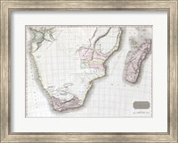 Framed 1809 Pinkerton Map of Southern Africa