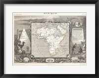 Framed 1847 Levasseur Map of Africa