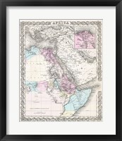 Framed 1855 Colton Map of Northeastern Africa