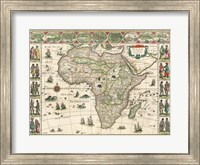 Framed Africa 1635, Willem Janszoon Blaeu