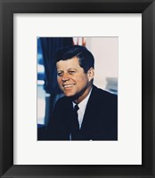 Framed John F. Kennedy, White House Color Photo Portrait