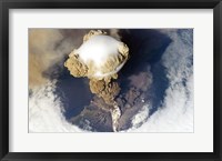 Framed Sarychev Peak Volcano from Nasa Satelite Photo