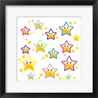 Happy Face Stars Framed Print