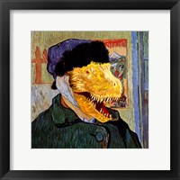 T Rex Van Gogh with Bandaged Battle Damaged Ear Framed Print