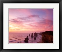 Framed High angle view of rock formations, Twelve Apostles, Port Campbell National Park, Australia