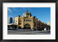 Framed Facade of a railroad station, Flinders Street Station, Melbourne, Victoria, Australia