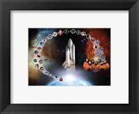 Framed Space Shuttle Columbia Tribute Poster