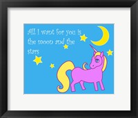 Framed Moon and Stars Unicorn