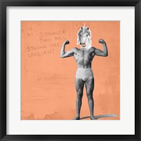 Framed Muscle Man Unicorn