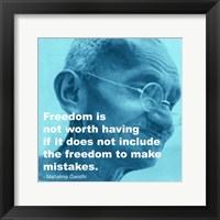 Gandhi - Freedom Quote Framed Print