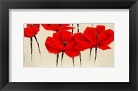 Framed Abstract Red Poppies