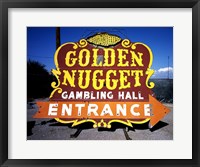 Golden Nugget historic casino sign in the Neon Boneyard, Las Vegas Framed Print
