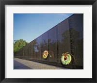 Framed Wreaths on the Vietnam Veterans Memorial Wall, Vietnam Veterans Memorial, Washington, D.C., USA