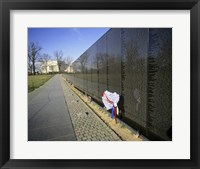 Framed Close-up of a memorial, Vietnam Veterans Memorial Wall, Vietnam Veterans Memorial, Washington DC, USA