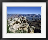 Framed High angle view of tourists at an observation point, Grand Canyon National Park, Arizona, USA