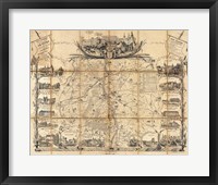 Framed 1865 Madeleine Map Pocket Map of Vichy, France